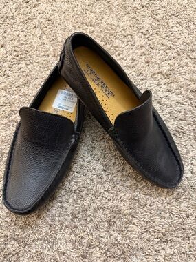 Giorgio Brutini Black Leather Slip-On Loafers